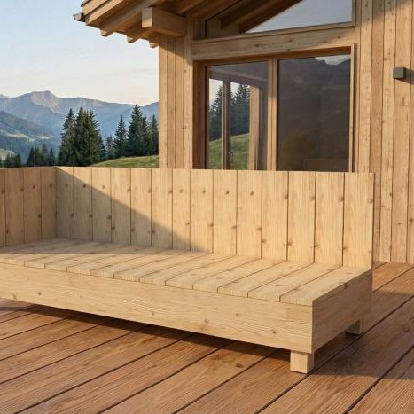 Die DIY outdoor-lounge Ottomane PALISADES schützt seine Gäste vor Wind