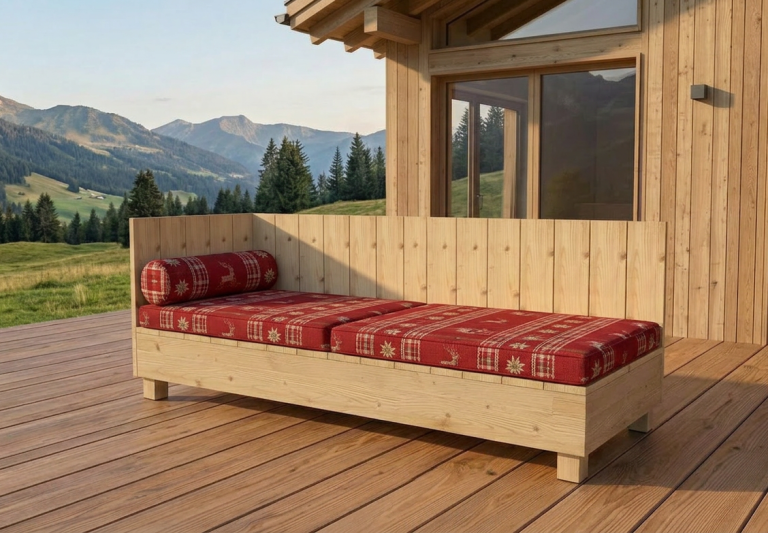 DIY outdoor-lounge Ottomane mit gemütlichen Polstern