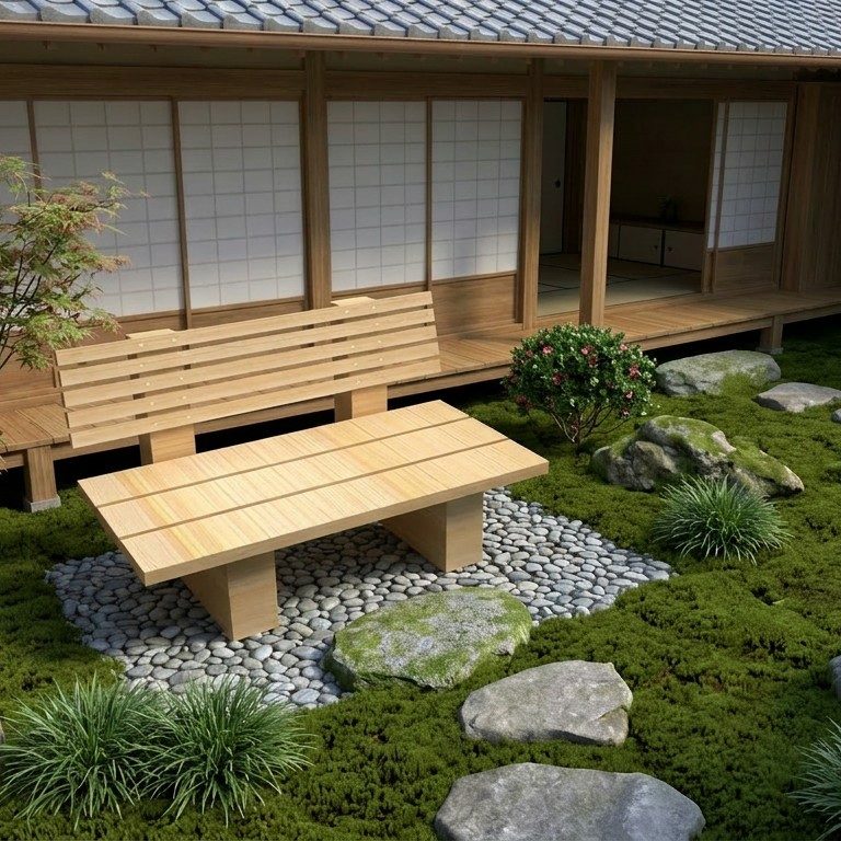 Mini-Lounge oder Lounge-Sessel KYOTO in einem japanischen Garten