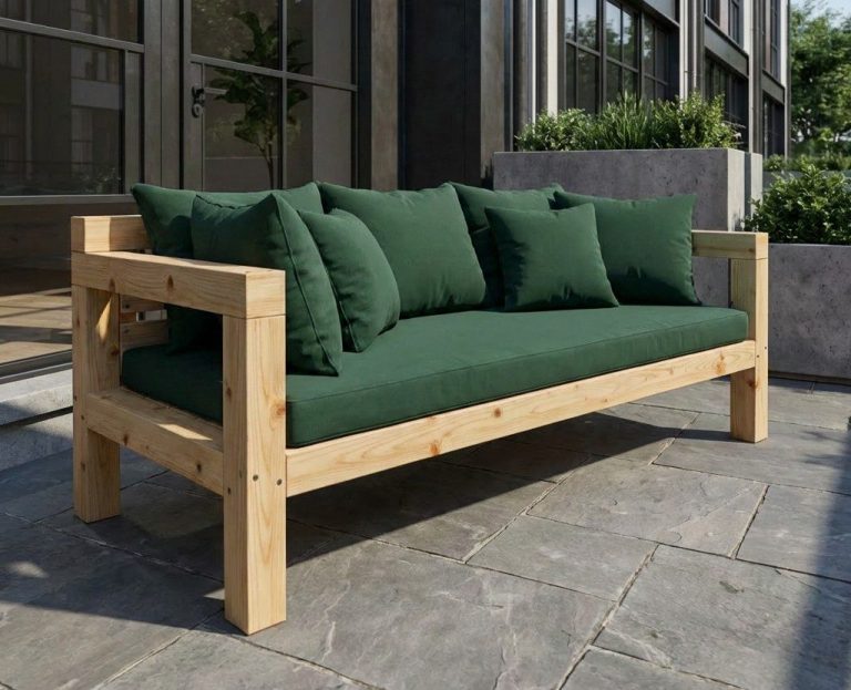 DIY-outdoor-lounge.com Sofa TUSCANY mit Polstern im Zitronenmuster Schöne Polster werten das DIY outdoor-lounge.com SOFA TUSCANY auf