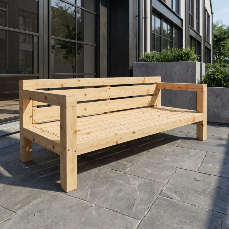 DIY Outdoor Lounge SEMPIONE auf der Terrasse eines modernen Reihenhauses