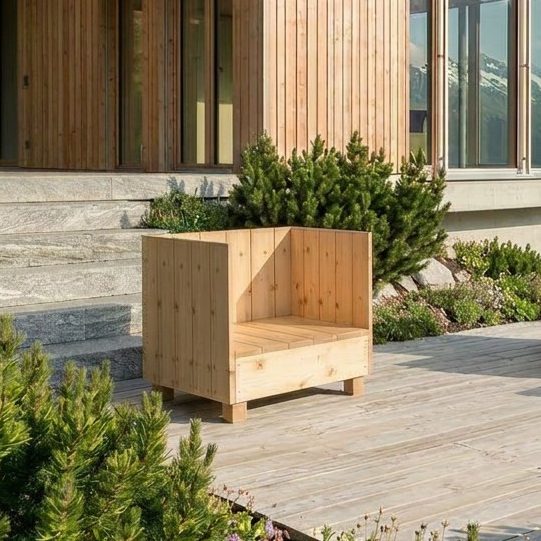 DIY outdoor-lounge.com Sessel PALISADES auf einer Terrasse in den Alpen