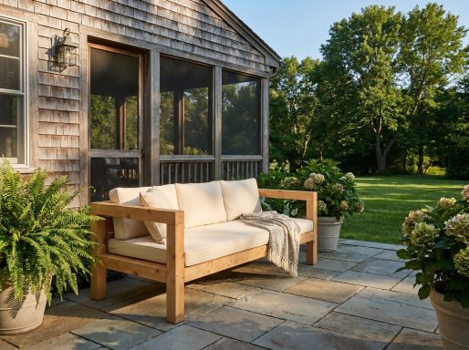 DIY Outdoor Lounge Sofa BANCO mit beigen Polstern