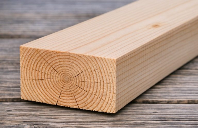 Querschnitt eines Balkens aus Fichte oder Tanne