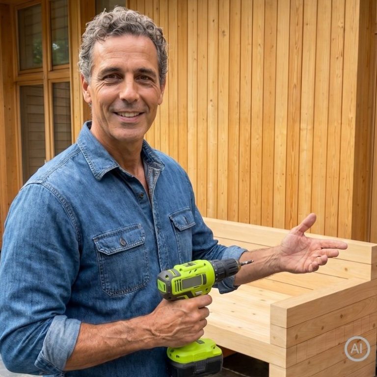 Sei stolz auf dich! Du hast deine eigene Lounge gebaut. Ein Do-It-Yourselfer freut sich über sein neues, selbstgebautes Lounge-Sofa!