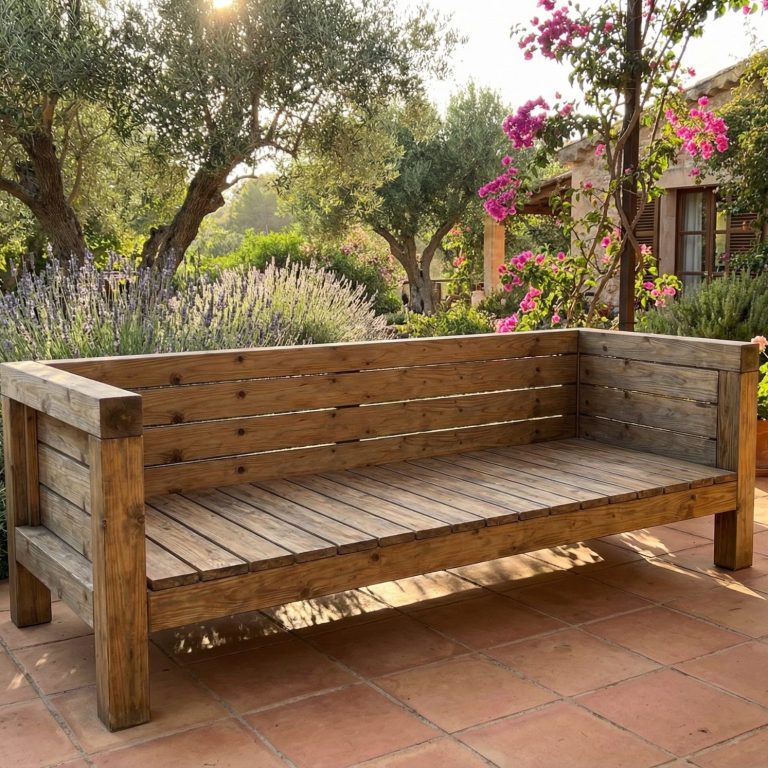 DIY outdoor-lounge Sofa TUSCANY auf einer Terrasse im warmen Süden