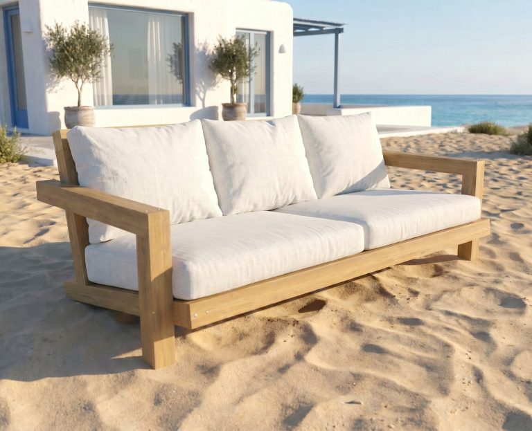 Schöne Polster auf dem DIY Lounge SOFA ELBE von outdoor-lounge.com auf