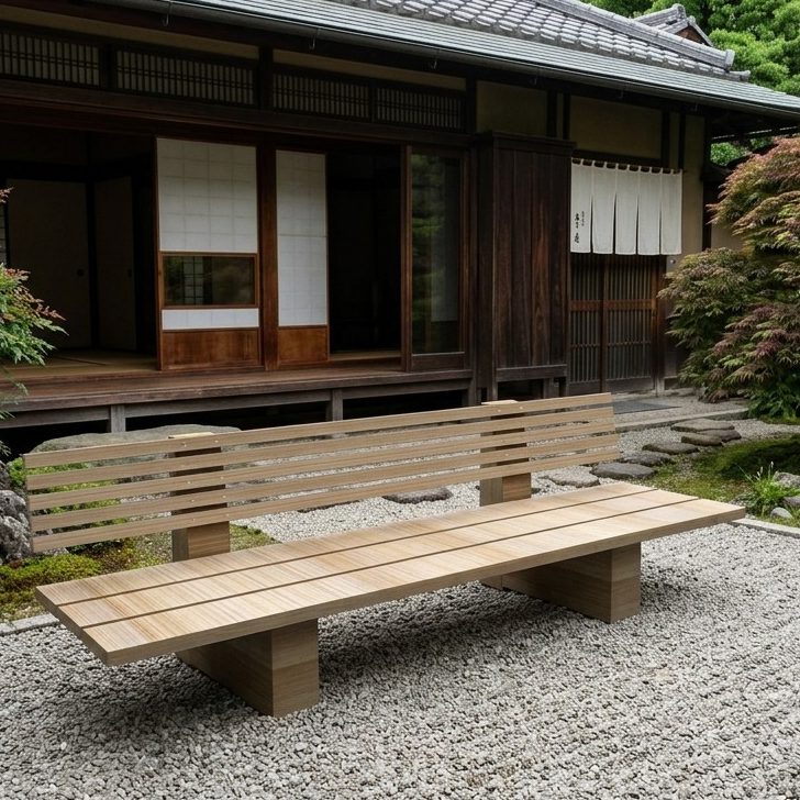Die selbstgebaute outdoor-lounge KYOTO passt wegen ihres reduzierten Erscheinungsbildes optimal zu modernen Häusern und Bungalows
